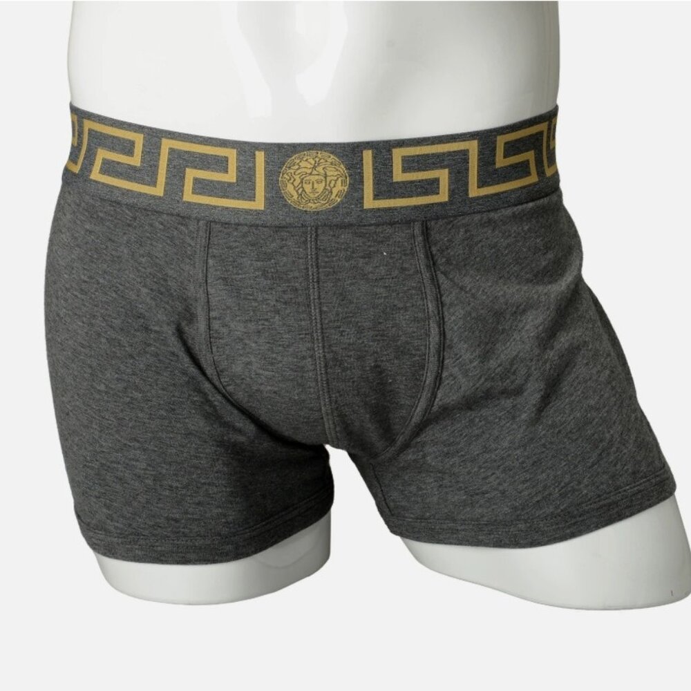 Versace Men's Gray/Gold Trunk Underwear Versace Sz 7 US XL IT 54